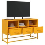 vidaXL Meuble TV jaune moutarde 100 5x39x60 5 cm acier