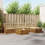 vidaXL Ensemble de canapés d'extérieur 6 pc Naturel et Beige