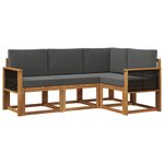 vidaXL Ensemble de canapés d'extérieur 4 pc Naturel et Anthracite