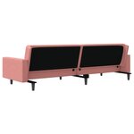 vidaXL Canapé-lit à 2 places avec deux oreillers Rose Velours
