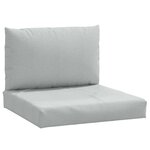 vidaXL Coussins de palette lot de 2 gris clair mélangé tissu