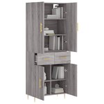 vidaXL Buffet haut Sonoma gris 69 5x34x180 cm Bois d'ingénierie