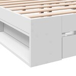 vidaXL Cadre de lit avec tiroirs blanc 120x200 cm bois d'ingénierie