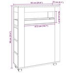 vidaXL Meuble étroit de salle de bain à roulettes chêne sonoma