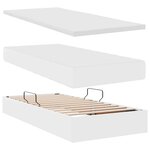 vidaXL Lit avec rangement et matelas Blanc pur 180 x 200 cm