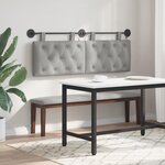 vidaXL Tête de lit suspendue Gris clair Velours