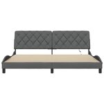 vidaXL Cadre de lit avec LED sans matelas gris foncé 200x200 cm tissu