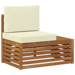 vidaXL 5 pc Ensemble de canapés d'extérieur Naturel et Crème
