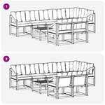 vidaXL Ensemble de canapés d'extérieur 9 pc Blanc et gris clair