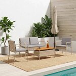 vidaXL Ensemble de jardin avec coussin acier