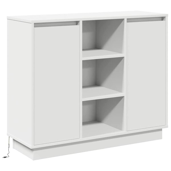 vidaXL Buffet avec étagère Blanc 90 x 32 x 75 cm Bois d'ingénierie