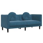 vidaXL Ensemble de canapés 3 Pièces avec coussins bleu velours