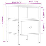 vidaXL Tables de chevet 2 Pièces chêne fumé 34x36x50 cm bois ingénierie