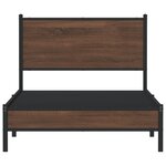 vidaXL Cadre de lit en métal avec tête de lit chêne marron 100x200 cm