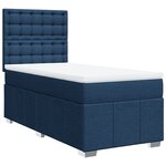 vidaXL Sommier à lattes de lit avec matelas Bleu 90x190 cm Tissu
