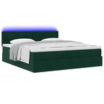 VidaXL Cadre de lit ottoman avec matelas vert foncé 180x200 cm velours