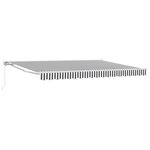 vidaXL Auvent rétractable manuel Anthracite et blanc 4 5 × 3 m