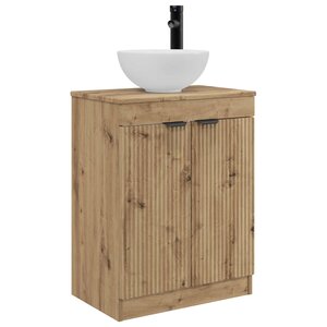 vidaXL Meuble de salle de bain avec évier Chêne artisanal