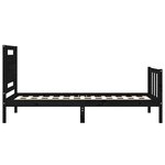 vidaXL Cadre de lit avec tête de lit noir petit simple bois massif