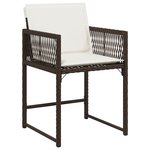 vidaXL Ensemble de salle à manger de jardin 9 pièces avec coussins en poly rattan marron
