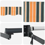 vidaXL Auvent Rétractable Vert et jaune 350 x 250 cm tissu