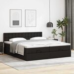 VidaXL Cadre de lit ottoman avec matelas noir 200x200 cm similicuir