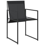 vidaXL Ensemble de salle à manger pour jardin 9 Pièces Noir