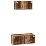 vidaXL Ensemble meuble TV 2 Pièces Bois ancien 80 x 30 x 30 cm