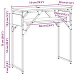 vidaXL TableConsole Chêne artisanal 75x30x75cm Bois d'ingénierie