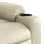 vidaXL Fauteuil inclinable de massage Crème Similicuir