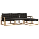 vidaXL Ensemble de canapés d'extérieur 4 pc Blanc et noir