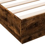 vidaXL Cadre de lit avec LED sans matelas chêne fumé 150x200 cm