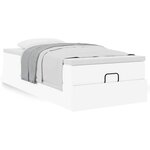 VidaXL Cadre de lit ottoman avec matelas blanc 100x200 cm similicuir