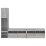 vidaXL Unités murales TV avec LED 4 Pièces gris sonoma bois d'ingénierie