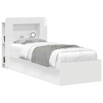 vidaXL Cabinet de Tête de Lit Blanc brillant Bois d’ingénierie