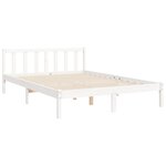 vidaXL Cadre de lit avec tête de lit blanc 140x190 cm bois massif