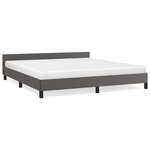 vidaXL Cadre de lit avec tête de lit Gris 180x200 cm Similicuir