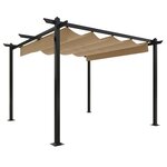 vidaXL Tonnelle de jardin avec toit rétractable 3x3 m Taupe