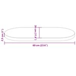 vidaXL Dessus de table 60x30x2 5 cm bois de pin massif ovale