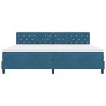 vidaXL Lit à ressorts avec matelas Bleu foncé 200 x 200 cm tissu