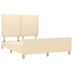 vidaXL Cadre de lit avec tête de lit Crème 140x190 cm Tissu
