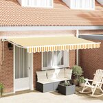 vidaXL Auvent Rétractable Jaune et blanc 400x200 cm tissu