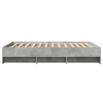 vidaXL Cadre de lit sans matelas gris béton 135x190 cm bois ingénierie