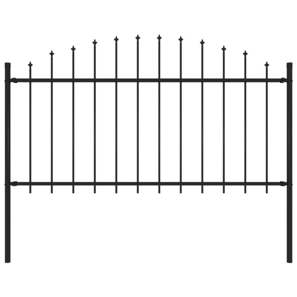 vidaXL Clôture de jardin avec dessus en lance Acier 1 7 m Noir