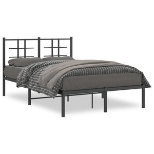 vidaXL Cadre de lit métal sans matelas avec tête de lit noir 120x190cm