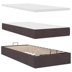 vidaXL Cadre de lit ottoman avec matelas marron foncé 80x200 cm tissu