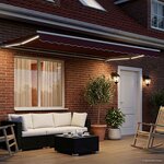 vidaXL Auvent rétractable électrique Bourgogne et Blanc 4 5 × 3 5 m