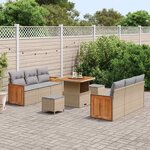 vidaXL Ensemble de canapé de jardin 11 Pièces Beige et Gris clair