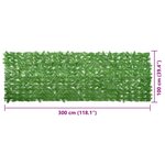 vidaXL Écran de balcon avec feuilles vert 300x100 cm