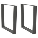vidaXL Pieds de table à manger en forme de V  2 pièces  anthracite  80 x (72-73 3) cm  acier